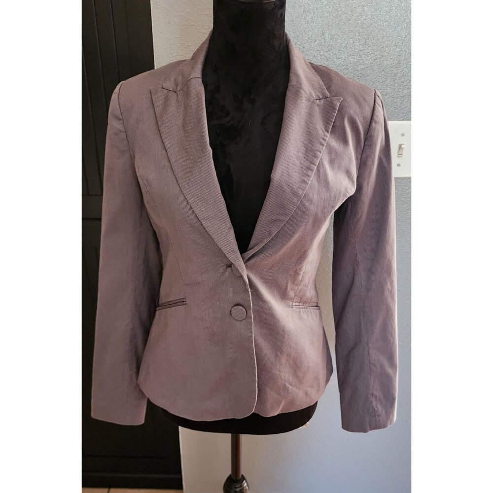 H&M‎ Blazer Womens Size 8 Gray Pinstripe Single Breasted